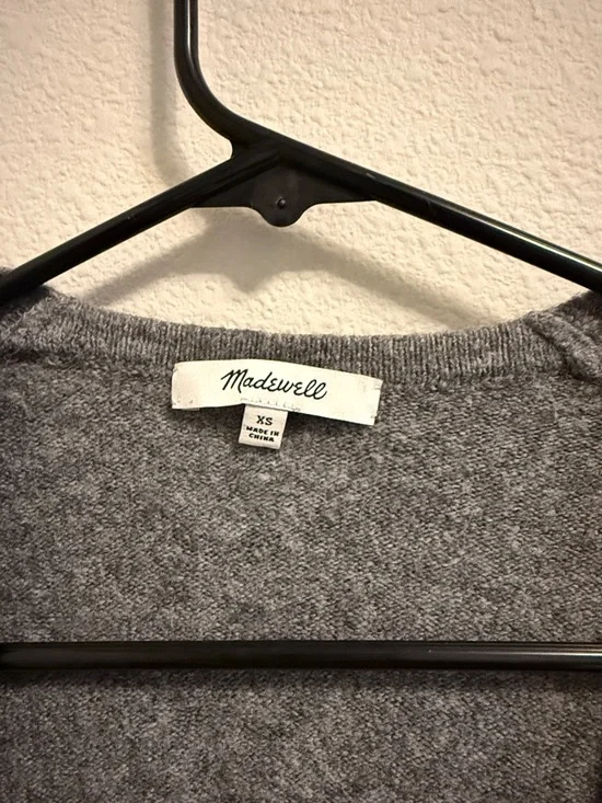 Madewell Gray Open-Front Pocket Cardigan Sweater - Wool Blend - Picture 3 of 5